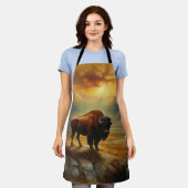 Tablier Silhouette du coucher de soleil de bison de buffle (Porté)