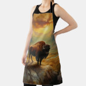 Tablier Silhouette du coucher de soleil de bison de buffle (Insitu)