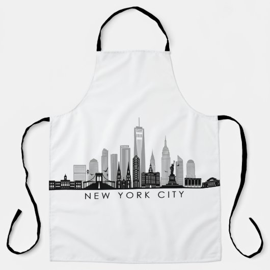 Tablier Silhouette Skyline de la ville de New York Manhatt (Recto)