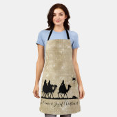 Tablier Silhouette trois hommes sages Noir/Or ID424 (Porté)