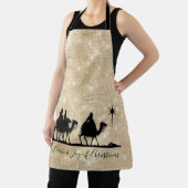 Tablier Silhouette trois hommes sages Noir/Or ID424 (Insitu)