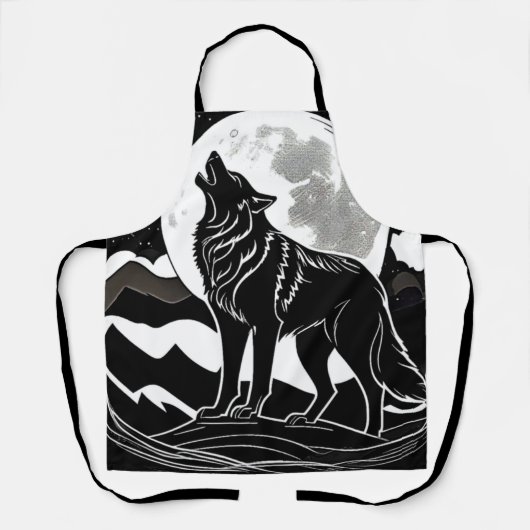 Tablier Silhouette Wolf de nuit (Recto)