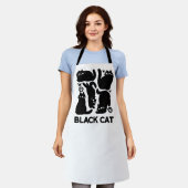 Tablier Silhouettes de chat noir - Design Feline mignon (Porté)