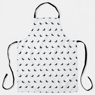 Tablier Silhouettes de petites bananes noires sur fond bla