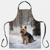 Tablier Silky Terrier Qu'il neige Noël  (Recto)