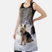 Tablier Silky Terrier Qu'il neige Noël  (Insitu)
