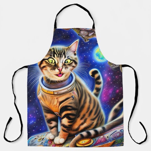 Tablier Silly Cat in Space World Mème (Recto)