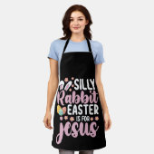 Tablier Silly Rabbit Pâques est pour Jésus chrétien (Porté)