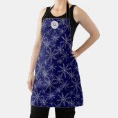 Tablier Silver Feu de neige Blue Monogram Holiday (Insitu)