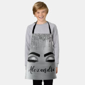 Tablier Silver Glitter Sparkle Eyelashes Monogram (Porté)