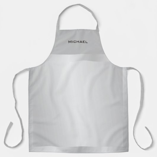 Tablier Silver Grey tendance moderne Nom professionnel (Recto)