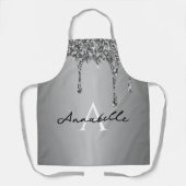 Tablier Simple Argent Driver Initial Moderne Monogramme (Recto)