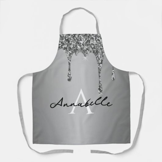 Tablier Simple Argent Driver Initial Moderne Monogramme (Recto)