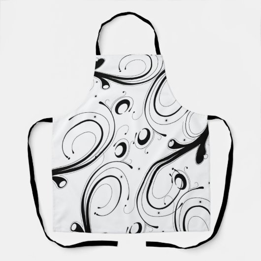 Tablier Simple Belle Défilement noir et blanc (Recto)