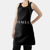 Tablier Simple Black Custom Ajouter Votre Nom Élégant (Insitu)