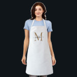 Tablier Simple Black Gold Monogramme Élégant Script fémini<br><div class="desc">Simple Black Gold Monogramme Élégant Feminine Script Apron</div>