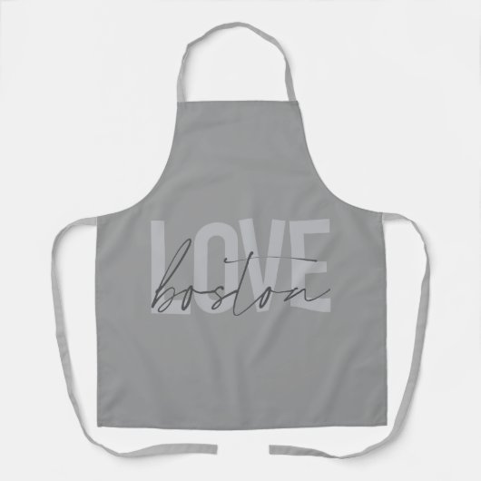 Tablier Simple, cool, moderne, design urbain Love Boston (Recto)
