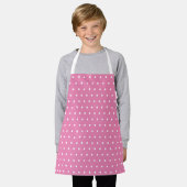 Tablier Simple Cute Chic Pois rose et blanc (Porté)