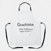 Tablier simple diplôme minimal ajouter nom classe moderne (Recto)