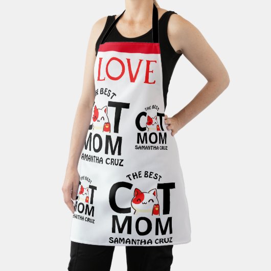 Tablier Simple Elegant Heureuse Sainte-Valentin Chat Maman (Insitu)