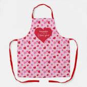Tablier Simple Heart Pattern Personalized Love Gift Valent (Recto)