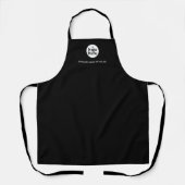 Tablier Simple Logo d'Employé Noir Marqué (Recto)