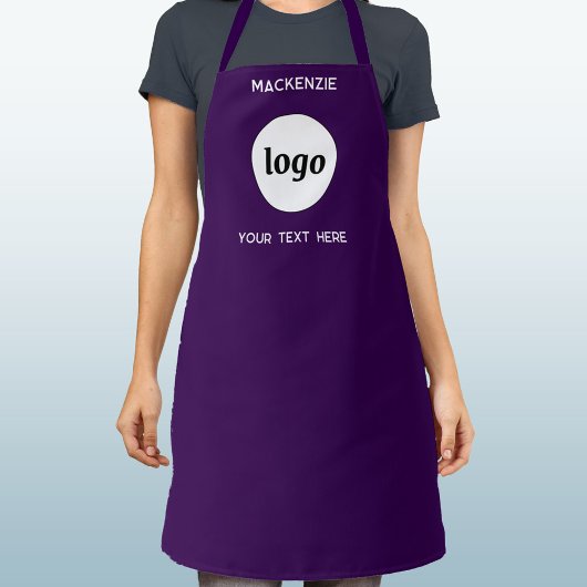 Tablier Simple Logo Texte Entreprise Marque foncé violet