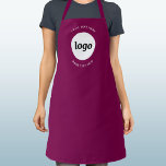 Tablier Simple Logo Texte Professionnel Promotion Magenta<br><div class="desc">Ajoutez votre propre logo et le choix du texte à cette conception. Supprimez le texte supérieur ou inférieur si vous préférez. Minimaliste et professionnel. Idéal pour l'image de marque uniforme des employés,  ou comme produit promotionnel pour vos clients et clients.</div>