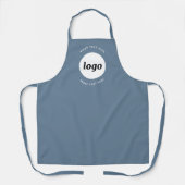 Tablier Simple Logo Texte Professionnel Promotionnel Blue (Recto)
