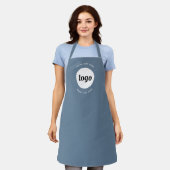 Tablier Simple Logo Texte Professionnel Promotionnel Blue (Porté)