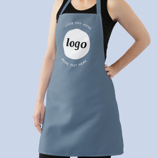Tablier Simple Logo Texte Professionnel Promotionnel Blue