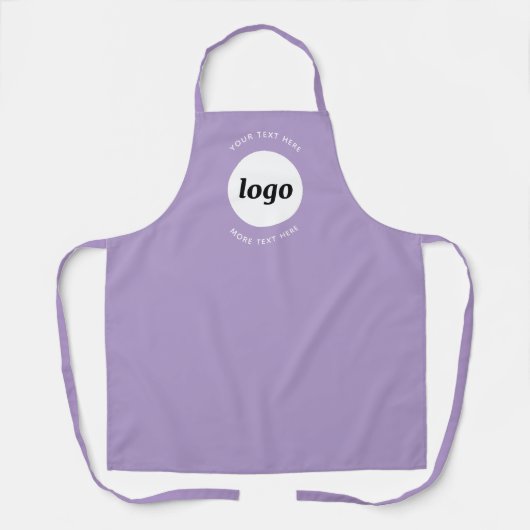 Tablier Simple Logo Texte Professionnel Promotionnel Lilac (Recto)