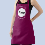 Tablier Simple Logo Texte Professionnel Promotionnel Rose<br><div class="desc">Ajoutez votre propre logo et le choix du texte à cette conception. Supprimez le texte supérieur ou inférieur si vous préférez. Minimaliste et professionnel. Idéal pour l'image de marque uniforme des employés,  ou comme produit promotionnel pour vos clients et clients.</div>