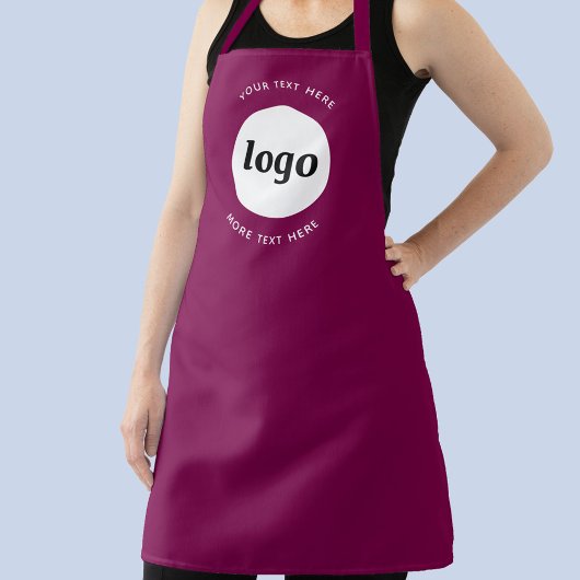 Tablier Simple Logo Texte Professionnel Promotionnel Rose 