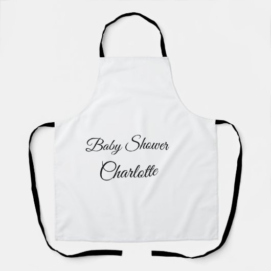 Tablier SIMPLE MINIMAL.CUTIE AJOUTER NOM BÉBÉ Baby shower (Recto)