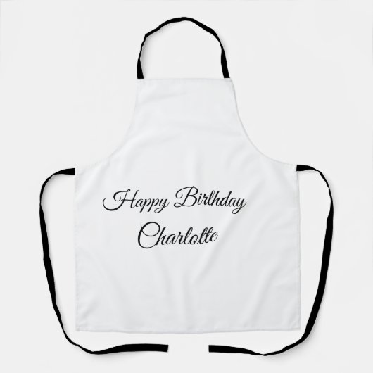 Tablier SIMPLE MINIMAL.CUTIE AJOUTER NOM BÉBÉ joyeux anniv (Recto)