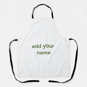 Tablier Simple minimal vert ajoutez votre texte nom photo