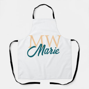 Tablier simple minimaliste ajouter nom monogramme orange b