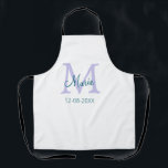 Tablier simple minimum ajouter nom monogramme violet vert<br><div class="desc">belle conception</div>