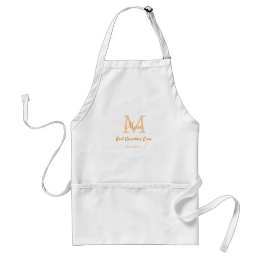 Tablier simple minimum meilleur grand-mère jamais orange m (Devant)