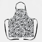 Tablier Simple Modern Elegant Black and White Bow Pattern (Recto)