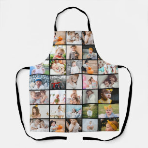Tablier Simple Moderne Collage de 29 Photos Taille Moyenne