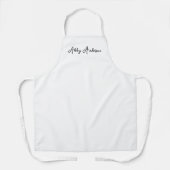 Tablier Simple Moderne Minimaliste Noir Script | Blanc (Recto)