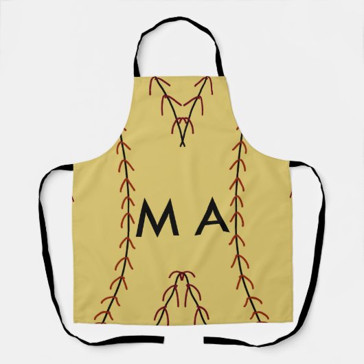 Tablier Simple monogramme ajouter votre nom lettre man min (Recto)