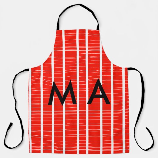 Tablier Simple monogramme ajouter votre nom lettre man min (Recto)