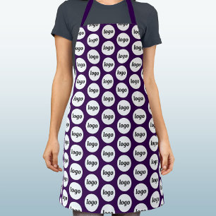 Tablier Simple motif de logo promotionnel prune violet