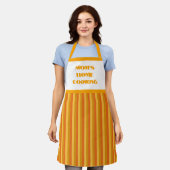Tablier Simple Orange Stripe Maman's Home Cuisine Apron (Porté)