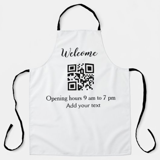 Tablier Simple ouverture de bienvenue code-barres QR ajout (Recto)