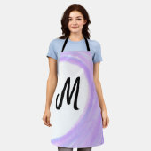 Tablier Simple personalized purple watercolor monogram add (Porté)