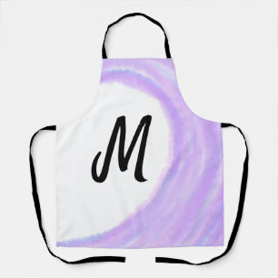 Tablier Simple personalized purple watercolor monogram add